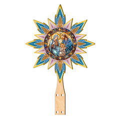 Peaceful Nativity Star Tree Topper Wooden Decor by G. Debrekht - Nativity Holiday Decor - 89505