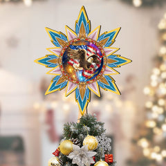 American Patriotic Eagle Tree Topper Wooden Decor by D. Gelsinger -Patriotic Holiday Decor - 89515-DG