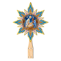 Nativity-themed Tree Topper Wooden Decor - Nativity Holiday Decor - Christmas Tree Topper