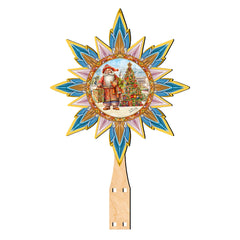 Spanish-inspired Santa Tree Topper Wooden Décor by G. Debrekht  - Santa Snowman Décor - 89524
