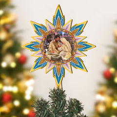 Nativity-themed Tree Topper Wooden Decor - Nativity Holiday Decor - Christmas Tree Topper