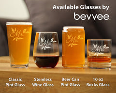 Mr. Pint Glass - Unique Wedding Gift for Groom - Engraved Wedding Cup Gift