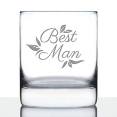 Best Man Old Fashioned Rocks Glass - Groomsmen Proposal Gifts - Unique Engraved Wedding Cup Gift