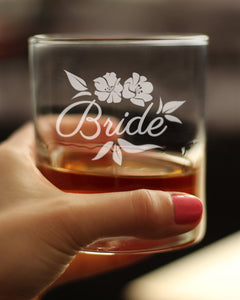 Bride Old Fashioned Rocks Glass - Unique Wedding Gift for Bride - Cute Engraved Wedding Cup Gift