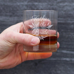 Father of the Bride Old Fashioned Rocks Glass - Unique Wedding Gift for Soon to Be Father-in-Law - Cute Engraved Wedding Cup Gift