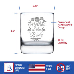 Mother of the Bride Old Fashioned Rocks Glass - Unique Wedding Gift for Soon to Be Mother-in-Law - Cute Engraved Wedding Cup Gift