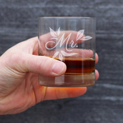 Mr. Old Fashioned Rocks Glass - Unique Wedding Gift for Groom - Engraved Wedding Cup Gift