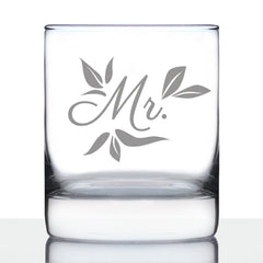 Mr. Old Fashioned Rocks Glass - Unique Wedding Gift for Groom - Engraved Wedding Cup Gift