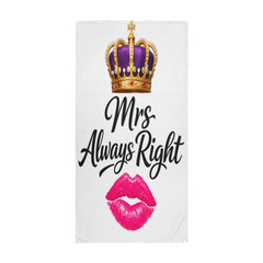 Mrs Always Right Wedding beach/pool towel
