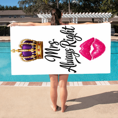 Mrs Always Right Wedding beach/pool towel