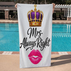 Mrs Always Right Wedding beach/pool towel