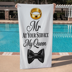 Mr. At Your Service My Queen Pool/Beach towel