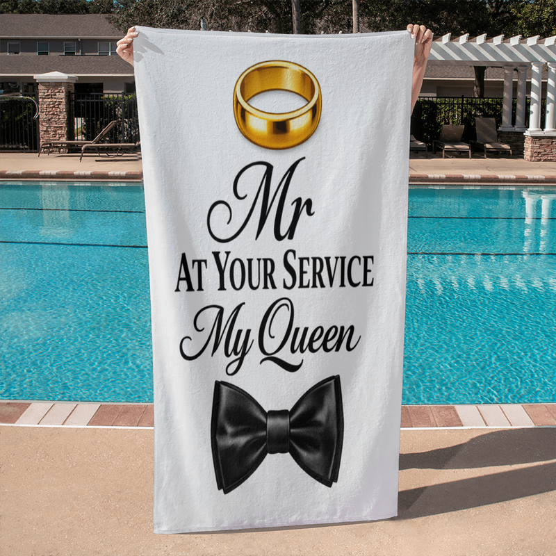 Mr. At Your Service My Queen Pool/Beach towel