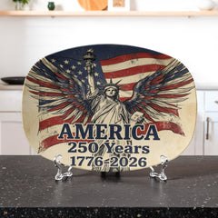 America 250 years distressed Liberty platter