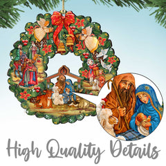 Nativity with Angel Decorative Village Eco Wood Set by D. Gelsinger Nativity Holiday Decor - 852760