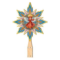 Angel with Love Star Tree Topper Wooden Decor by G. Debrekht - Nativity Holiday Decor - 89508