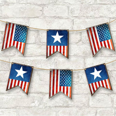 American Patriotic Composition Set of 15 Wall Block - American Patriotic Decor - 852760-S15
